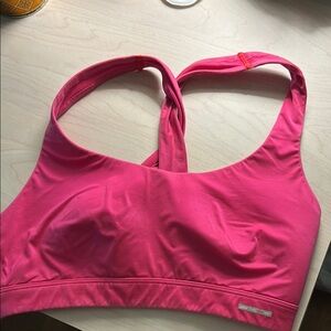 Aerie Pink Sunnie Racerback Sports Bra with Moisture-Wicking Fabric